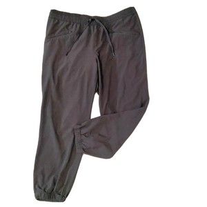 MTA Sport Active Pants Size 1x Black Jogger 27" Inseam Pull On Tie Stretch Thin
